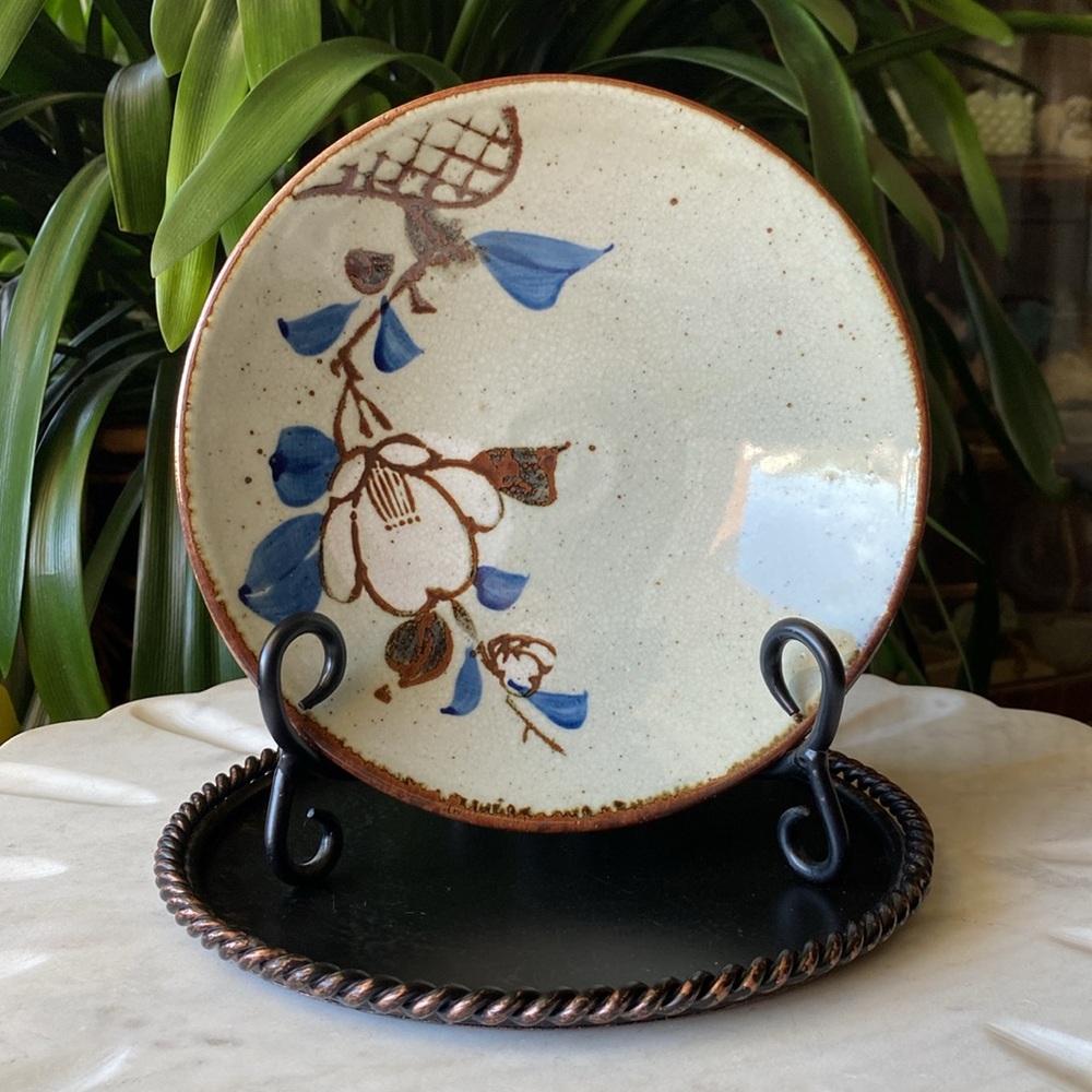 Vintage Japanese Handcrafted Speckled Stoneware Dish - Serving or Decorative
